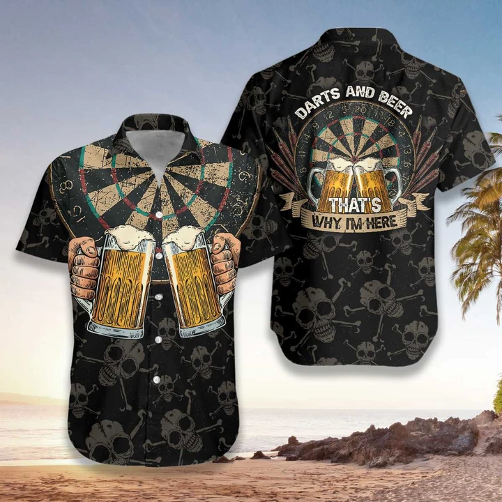 Darts And Beer Thats Why Im Here Hawaii Shirt Ha11889