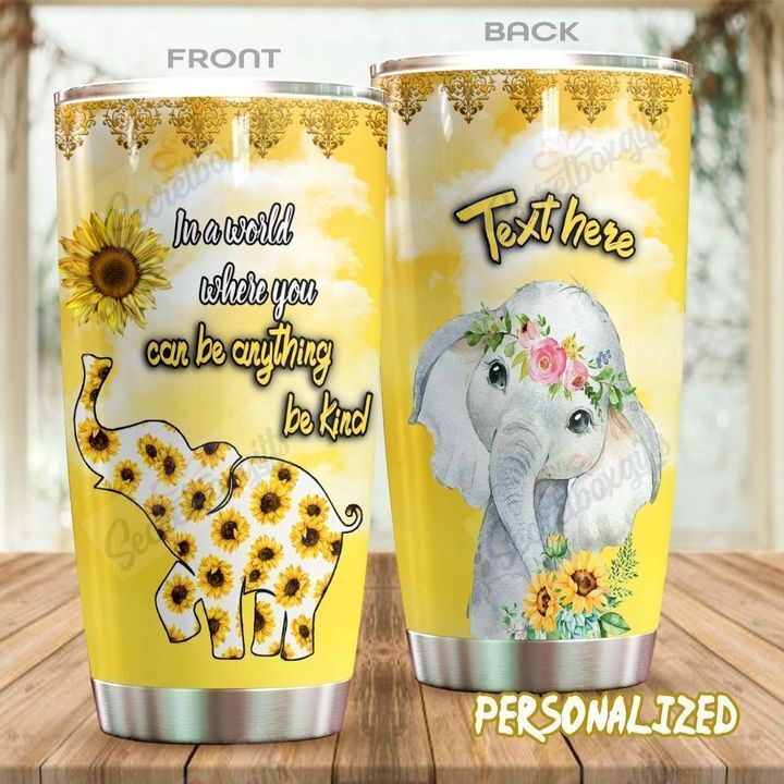 Personalized Elephant Be Kind Ld1310366Cl Stainless Steel Tumbler Customize Name, Text, Number