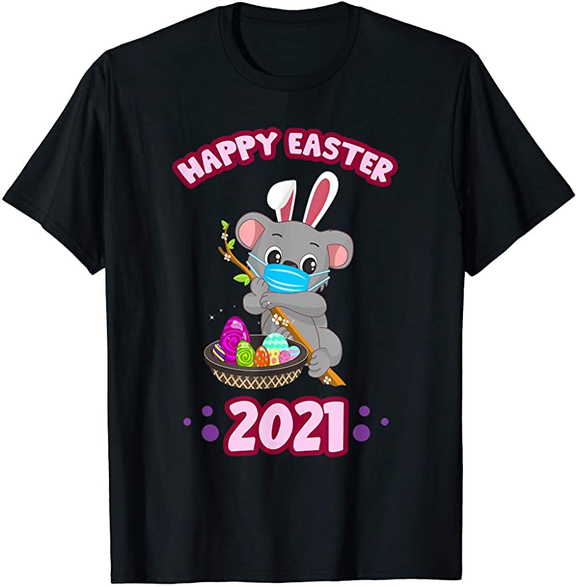 Easter 2021 Koala Bear Bunny Eggs Social Distancing T-Shirt