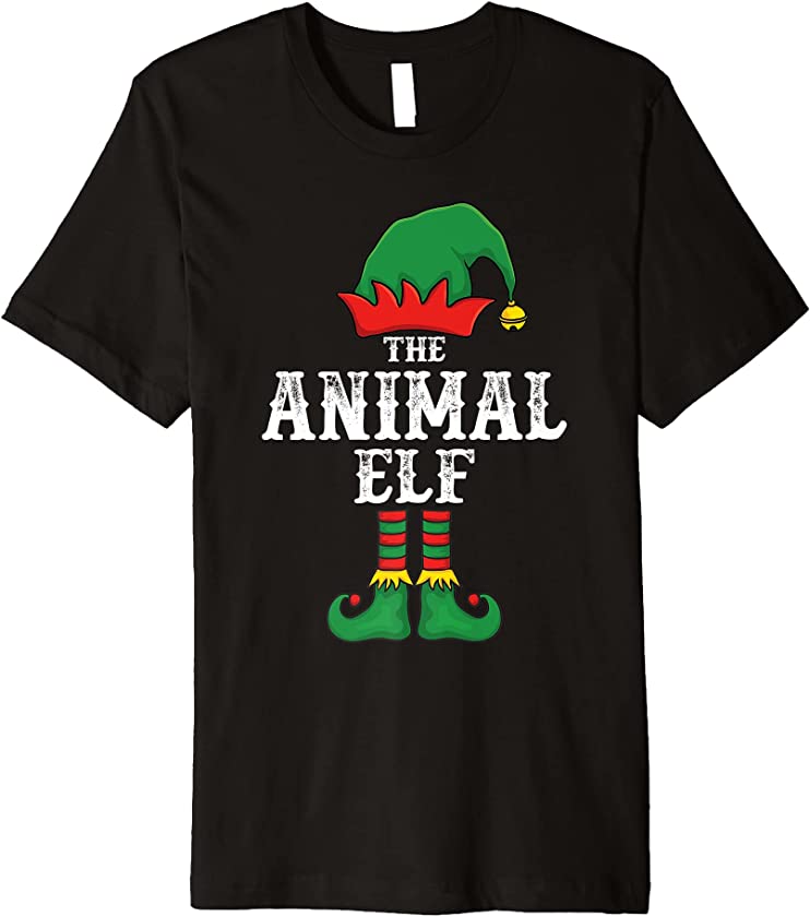 The Animal Elf Christmas Family Matching Group Idea Funny Premium T-Shirt