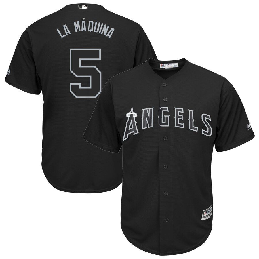 Albert Pujols La M?Quina Los Angeles Angels Majestic 2021 Players Weekend Replica Player Jersey Jersey Black 2021