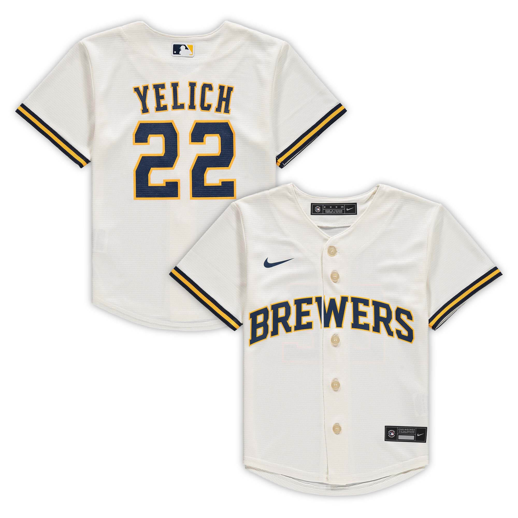 Christian Yelich Milwaukee Brewers Preschool Home Replica Player Jersey – Cream MLB