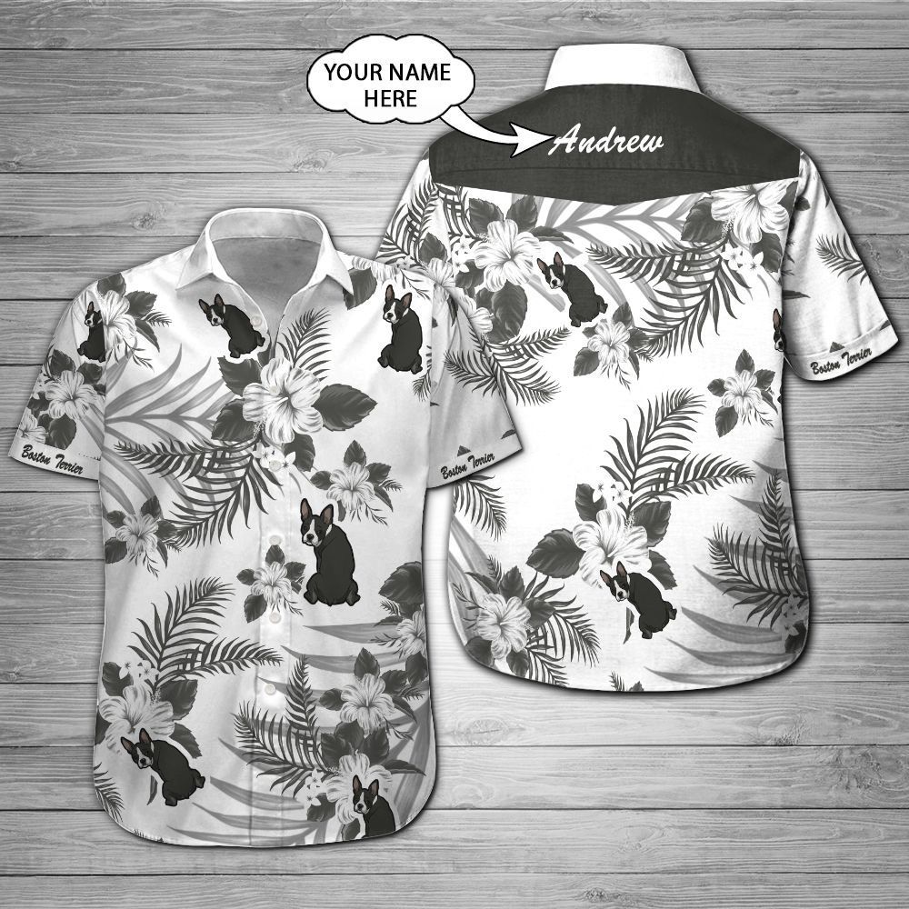 Boston Terrier Custom Name Hawaii Shirt 201 Ha42727