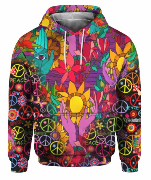 Flora Hippie Peace 3D All Over Print Shirts For Men & Women, Gift For Hippie Soul, Hippie Lover