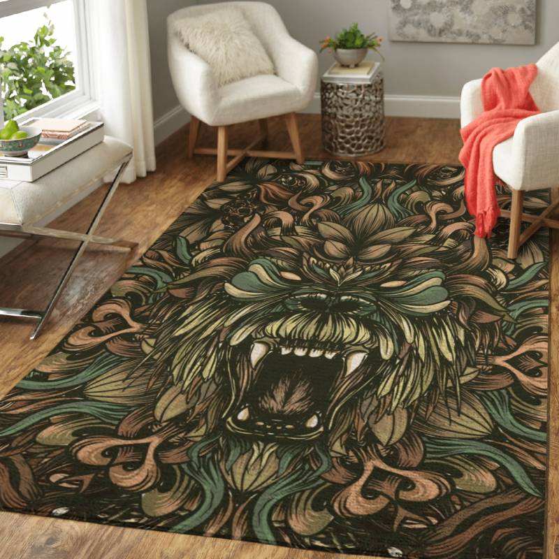 Gorilla – Floral Animals Area Rug Carpet