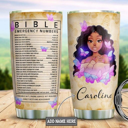 Black Women Faith Black Queen Custom Name Stainless Steel Tumbler Cup | Travel Mug | Tn1034