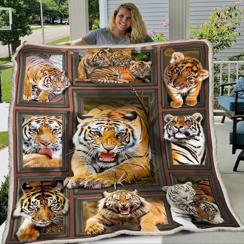 3D Huge Tiger Blanket Fleece Blanket