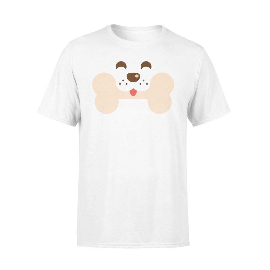 Cute Puppy Dog Face With Bone Doggy Lover T Shirt