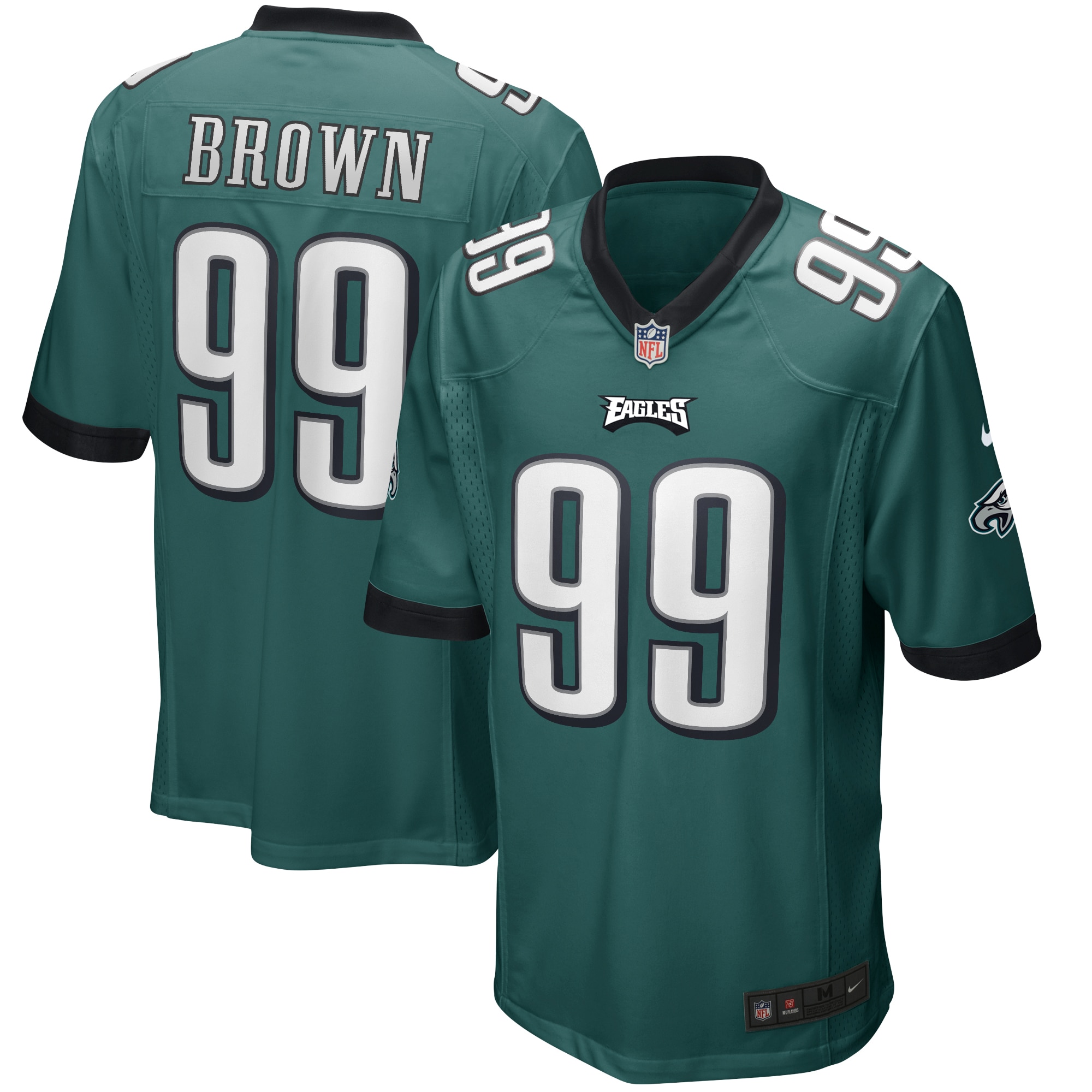 Jerome Brown Philadelphia Eagles Game Retired Player Jersey – Midnight Green