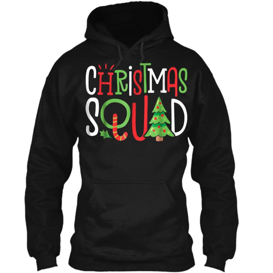 Christmas Squad Family Matching Pajamas Xmas Tree Pullover Hoodie 8 oz
