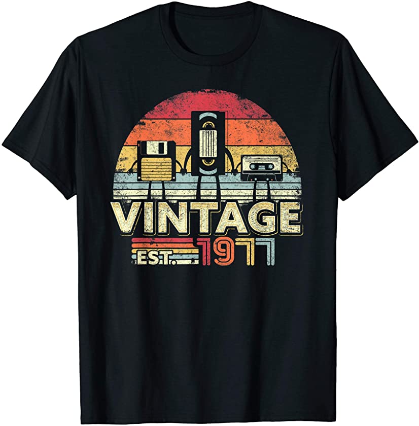 1977 Shirt. Vintage Birthday Gift, Funny Music, Tech Humor T-Shirt