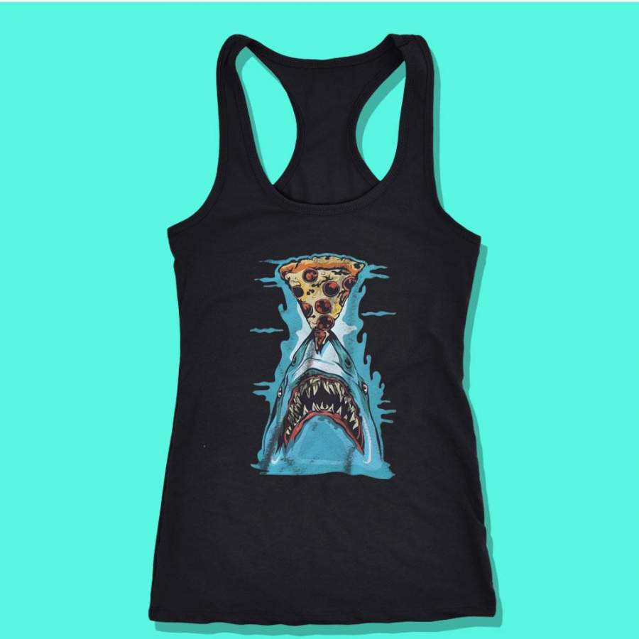 Brand New Full Color Pizza Shark Women’S Tank Top