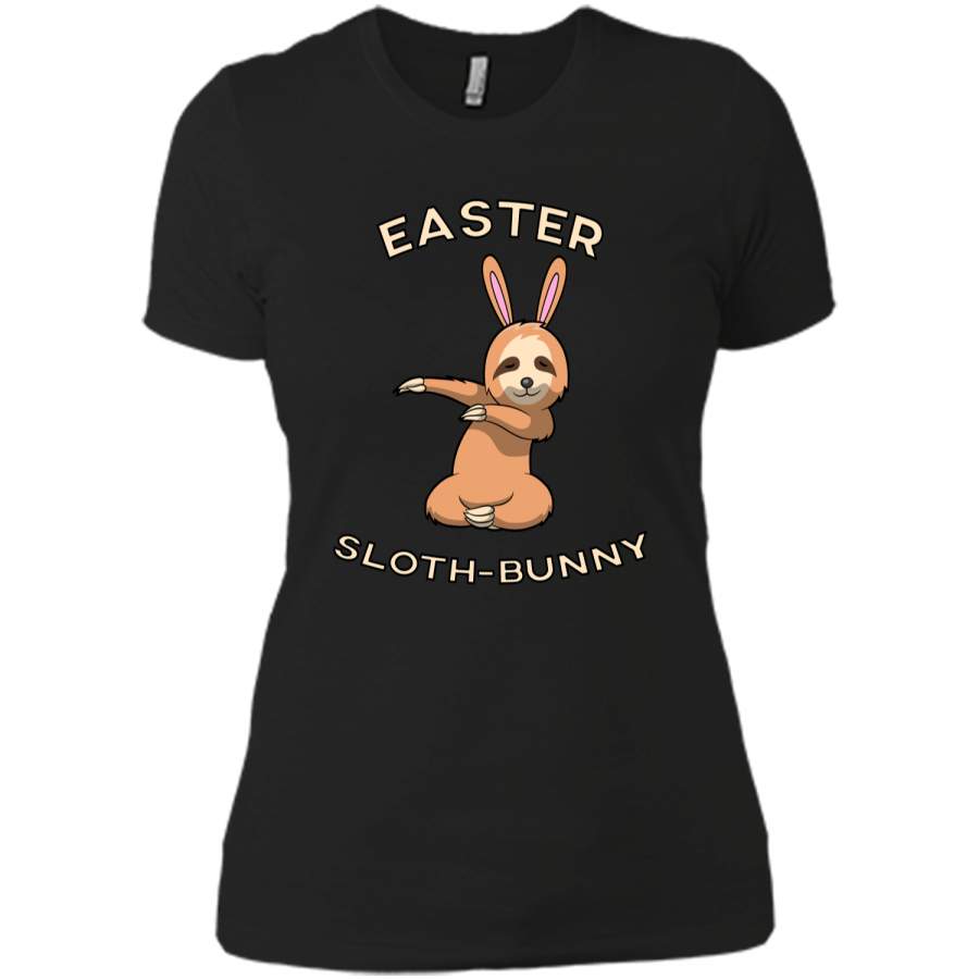 Dabbing Easter Bunny Shirt Boys Girls Sloth-Bunny T-shirt Next Level Ladies Boyfriend Tee