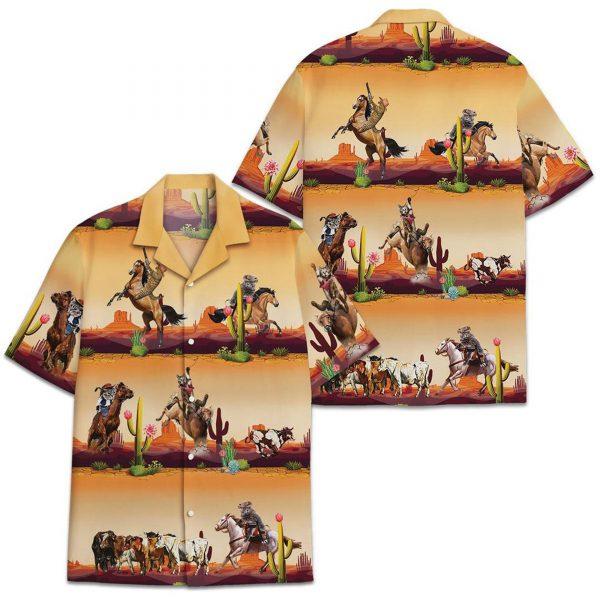 Cowboy Cat Aloha Hawaii Shirts For Men Women Ha45751