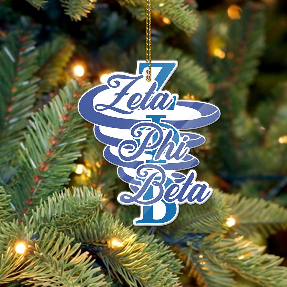 Wonderprint Ornament – Zeta Phi Beta Greek Letter Shape Acrylic Ornament Lt10