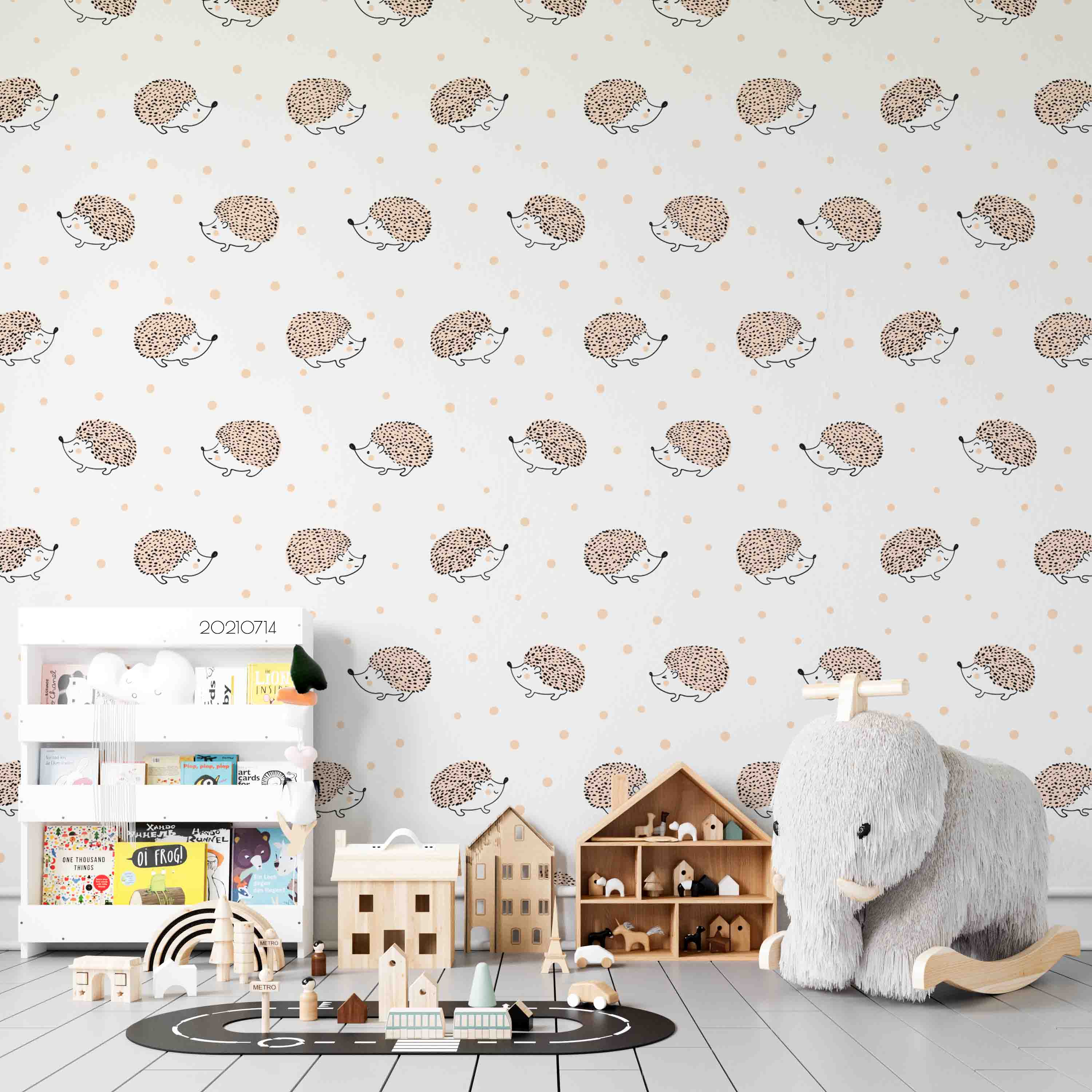 3D Cartoon Animal Hedgehog Wall Mural Wallpaper Lqh 170