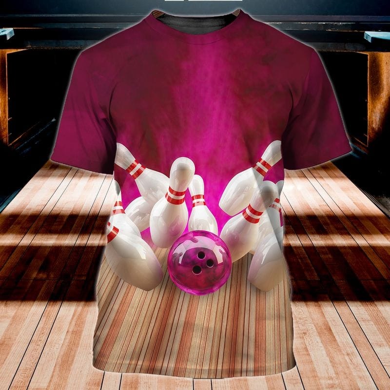 Pink Bowling Shirt, Women Bowling Player Shirt, Bowling Gifts For Her