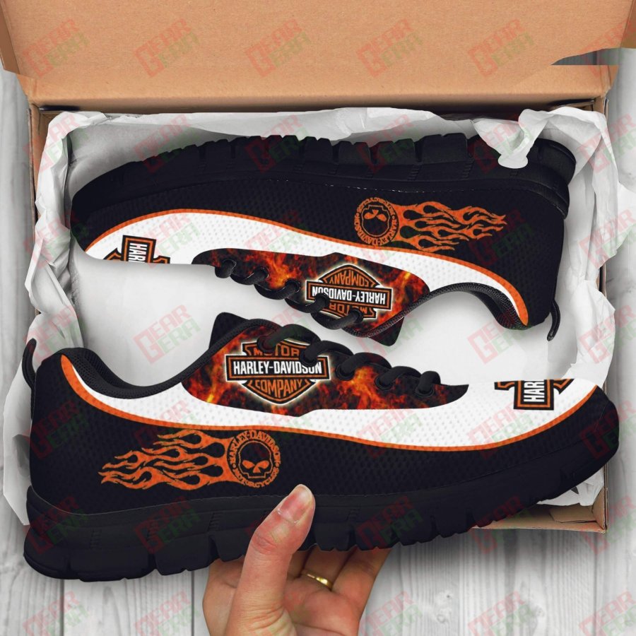 Harley Davidson Sneakers Mens Womens Motorcycle Lovers Custom Print Footwear Casual Riding Shoes GE779