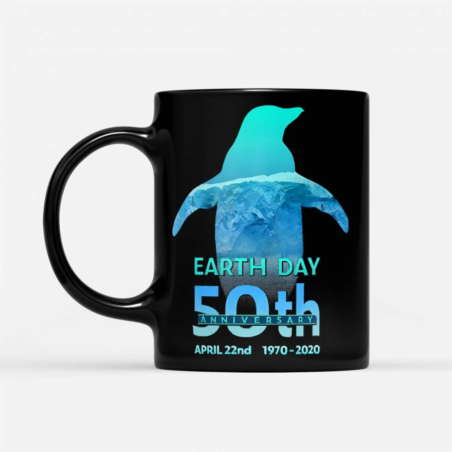 Earth Day 50th Anniversary Penguin – Black Mug