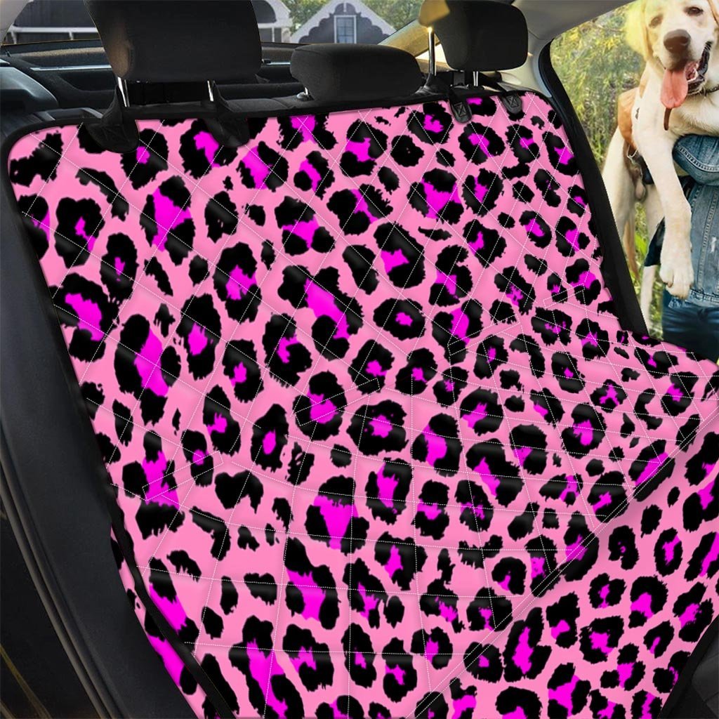 Pink Cheetah Leopard Pet Car Seat Cover