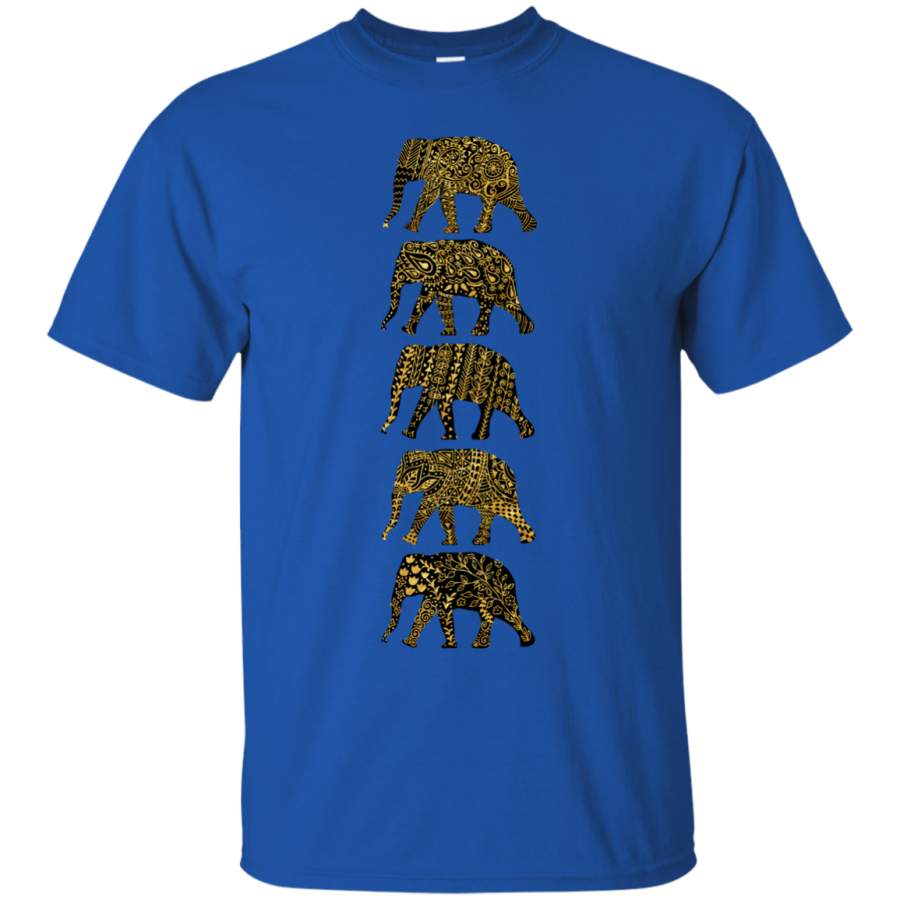 Elephants – Pattered ElephantsBlkGold wild life T Shirt & Hoodie