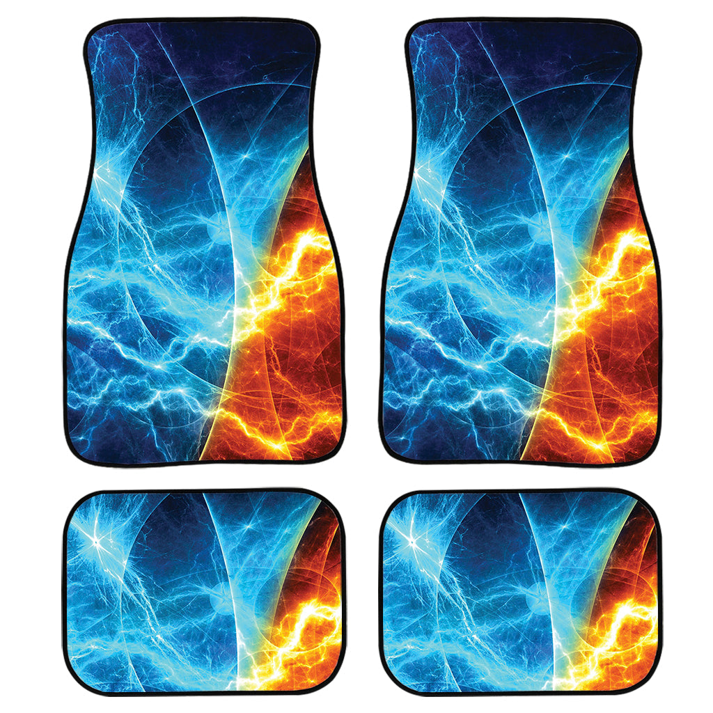 Fire And Ice Energy Print Front And Back Car Floor Mats, Front Car Mat