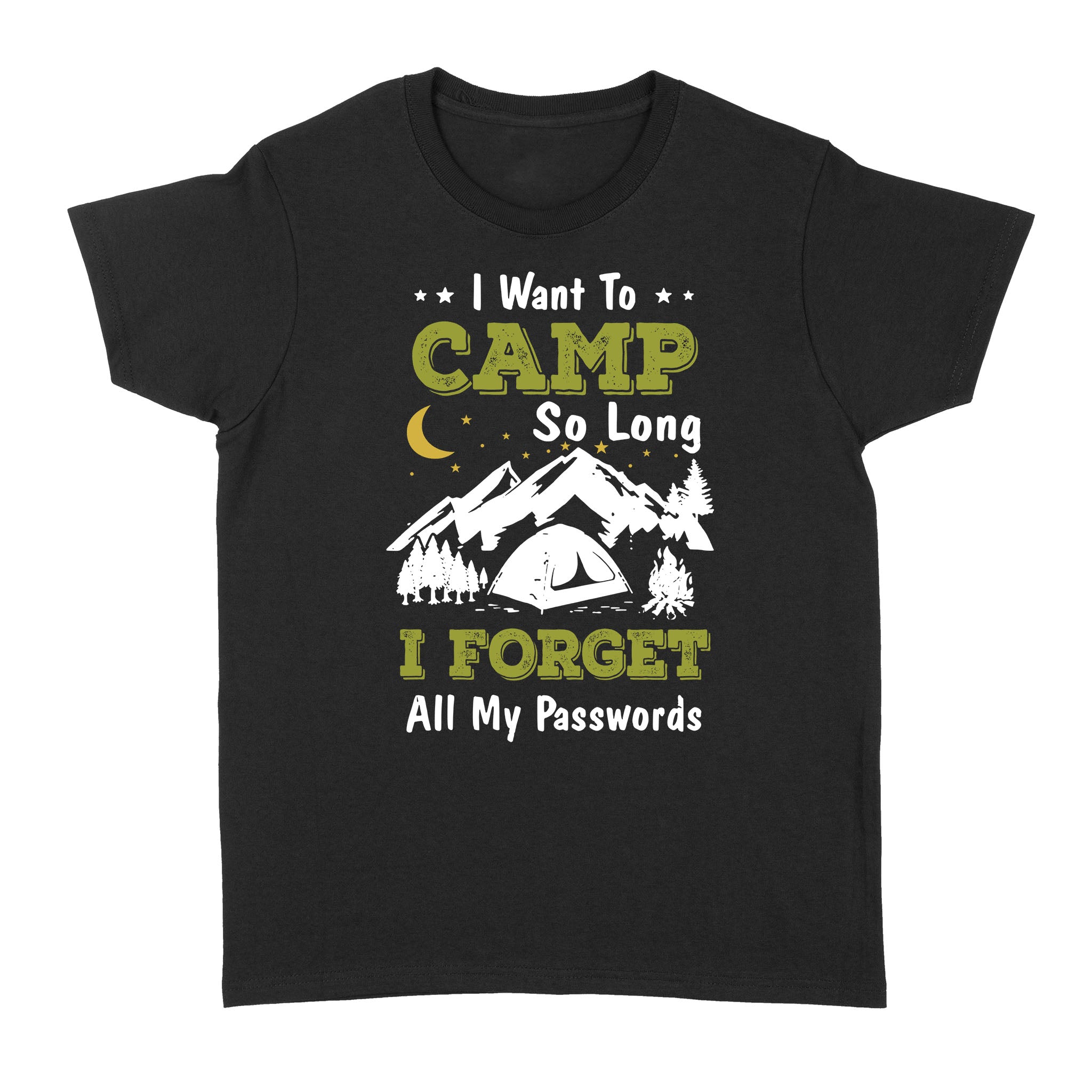 Funny Vintage Camping Shirts – I Want To Camp So Long I Forgot All My Passwords Nlxs306D02 – Standard Women T-Shirt