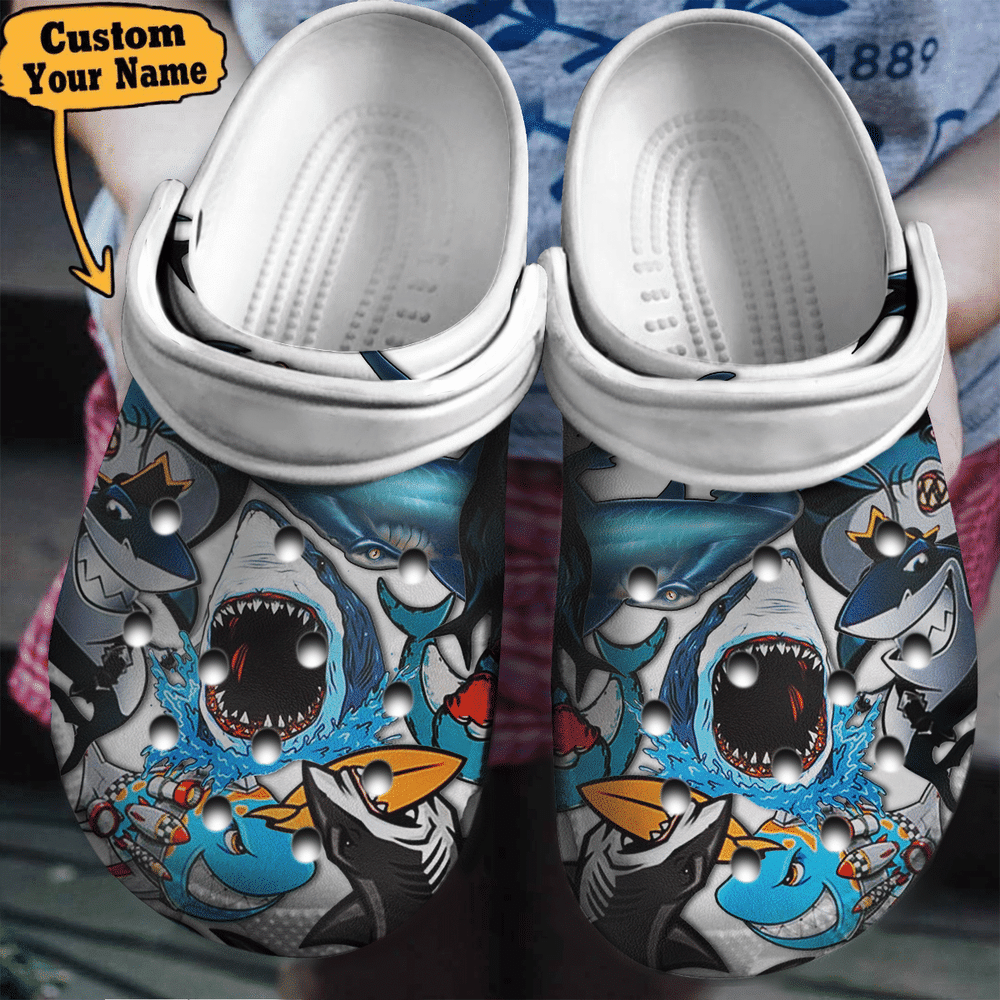 Shark Crocs – Personalized With Your Name Clogs Shoe For Men And Women