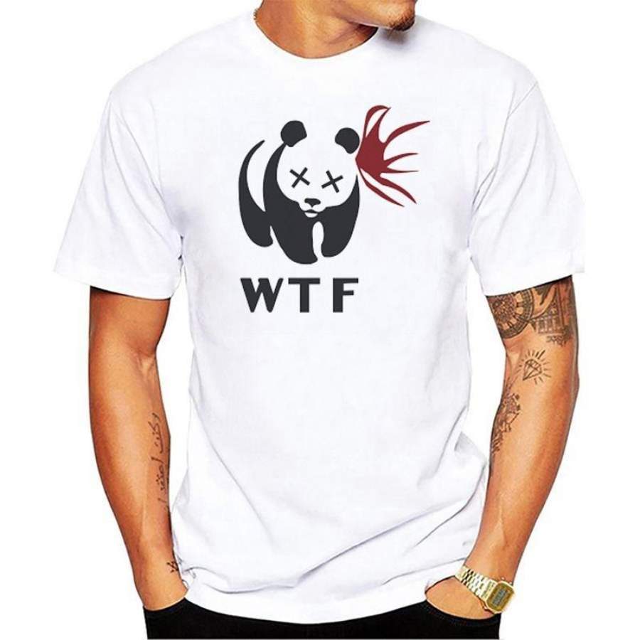 WWF Wrestling Panda Comedy Short Sleeve Cool  Shirt Men  Shirt Summer Fashion Funny -shirt