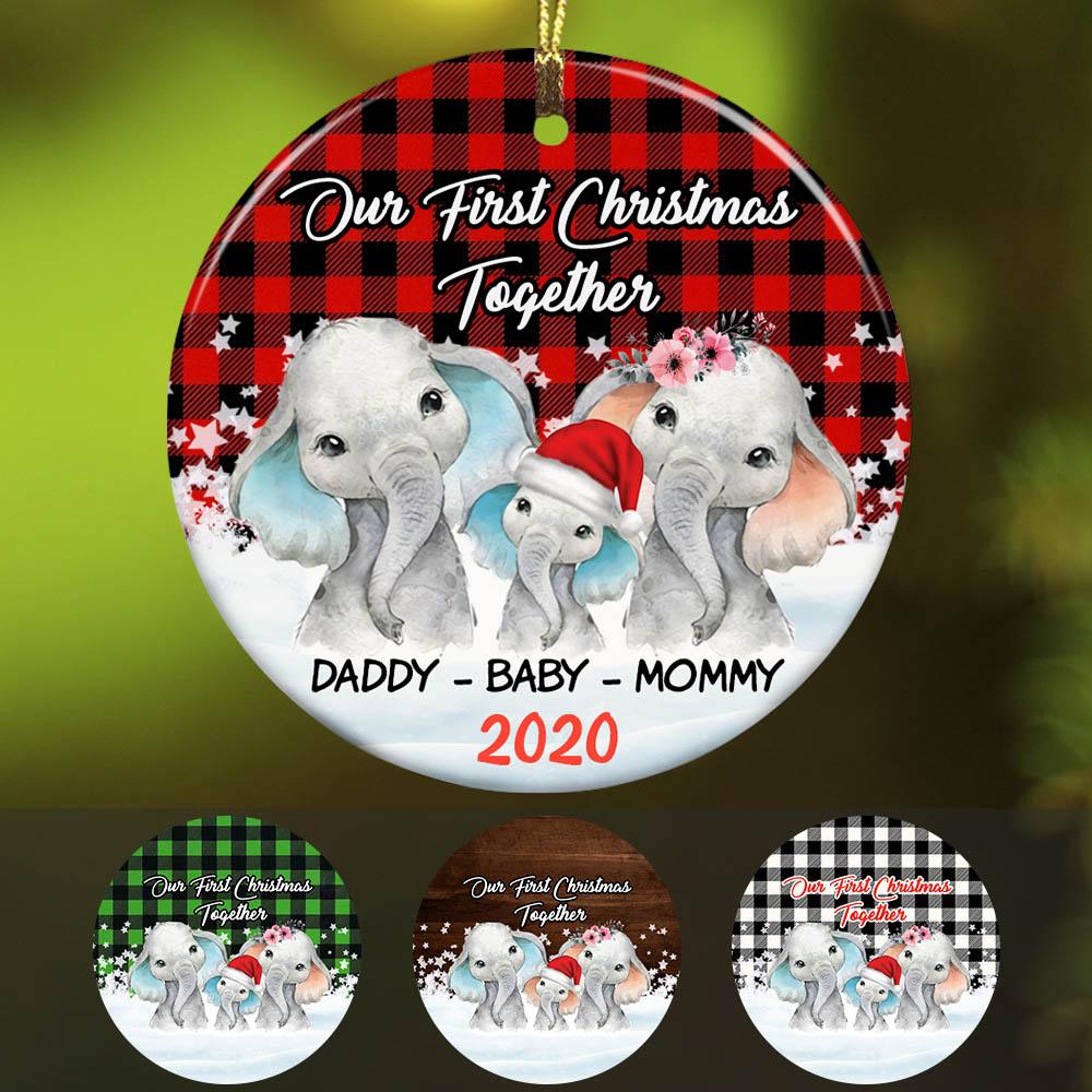 Personalized Baby Elephant First Christmas  Ornament Ob22 95O60