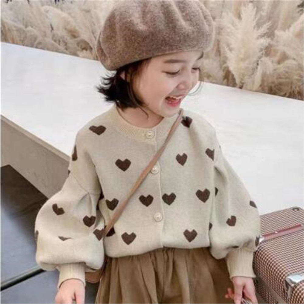 Sweater O-neck Collar Full Sleeve Solid Single Breasred Cotton New Fashion Warm Cute Simple Comfortable Spring Autumn Kids Girls alx