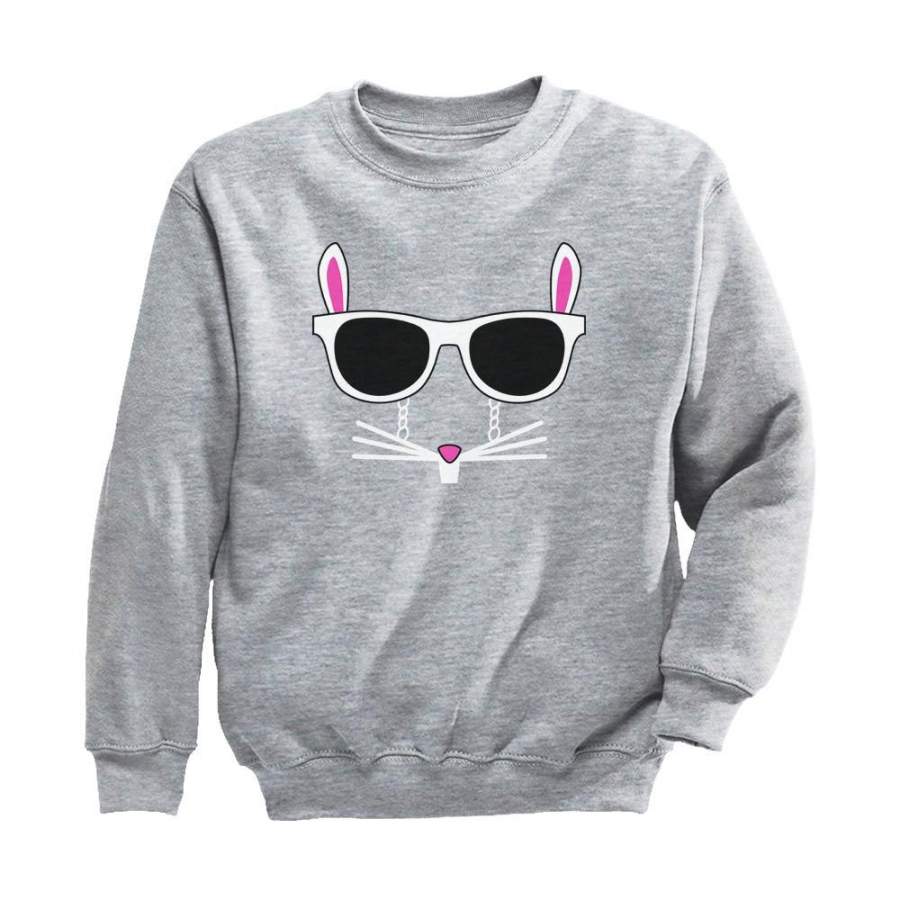 Easter Bunny – Cool Glasses Rabbit Face Youth Kids Sweatshirt