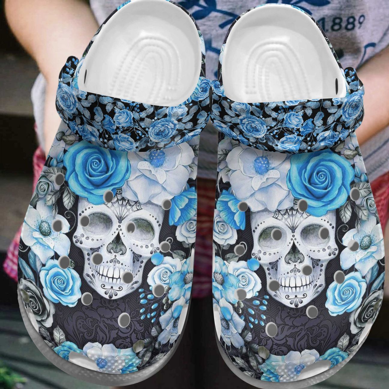 Skull Personalized Clog, Custom Name, Text, Color, Number Fashion Style For Women, Men, Kid, Print 3D Skull V3