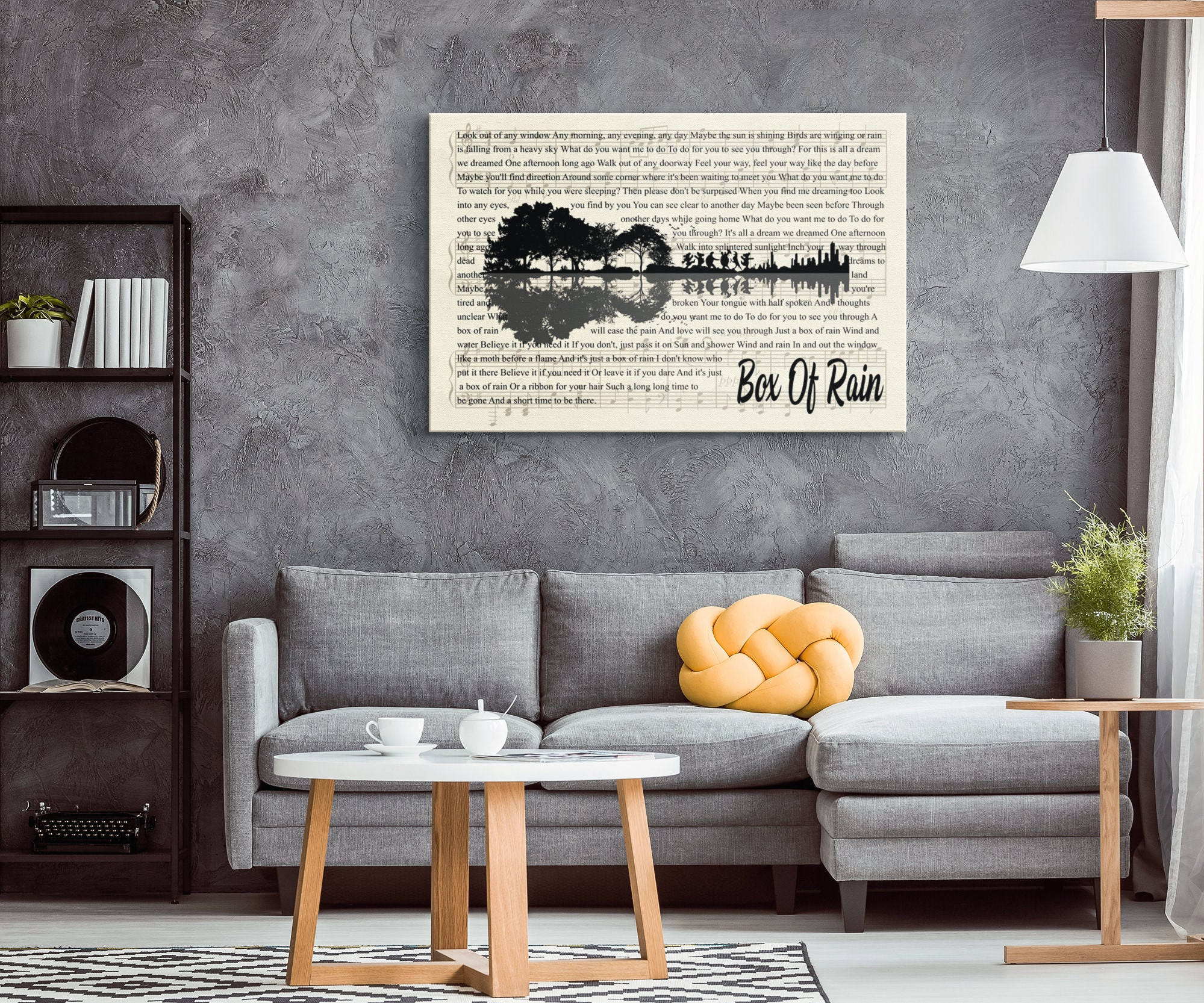 Box Of Rain Canvas Print Music Sheet Wall Art For Home Office Living Room Decorations Birthday Christmas Gift Ready To Hang