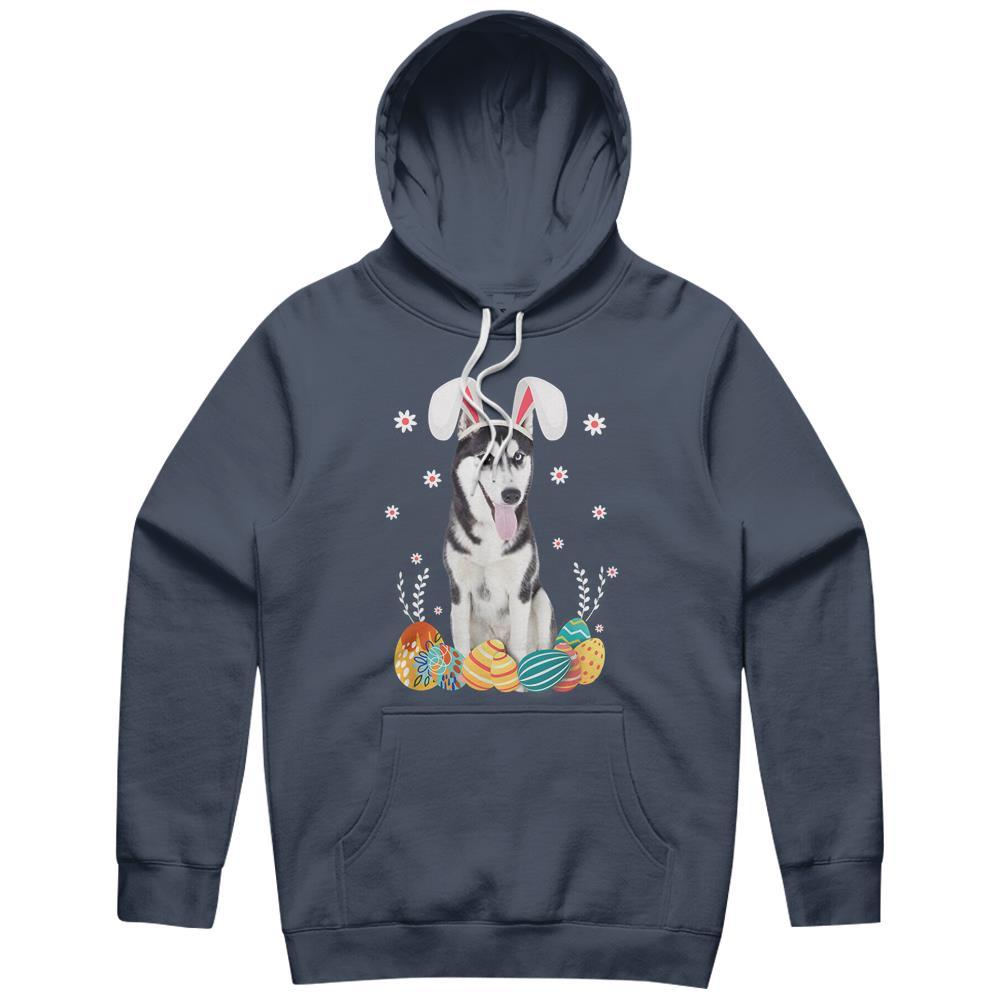 Bunny Siberian Husky Dog Happy Easter Day Lover Egg Hunt Hoodie