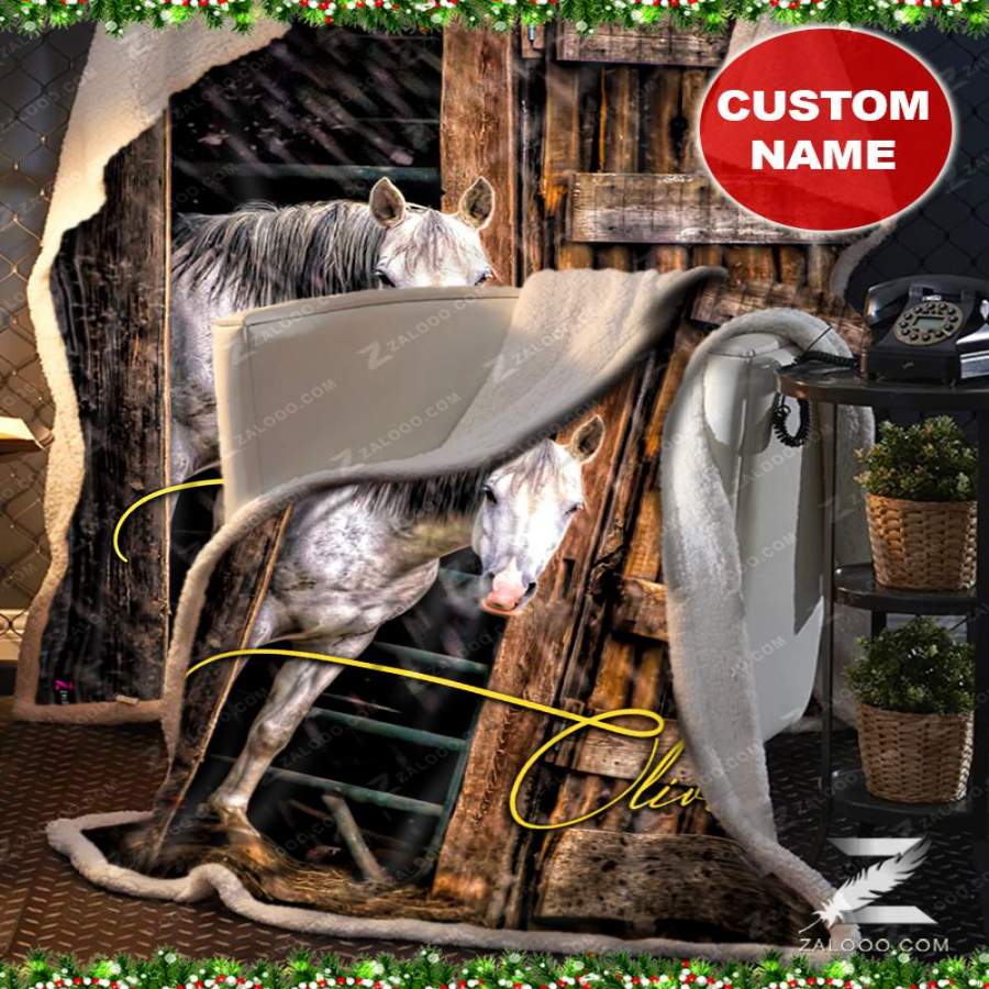 Zalooo -Custom Blanket – Winter Horse