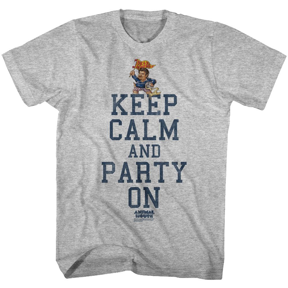 Animal House-Party On-Gray Heather Adult S/S Tshirt