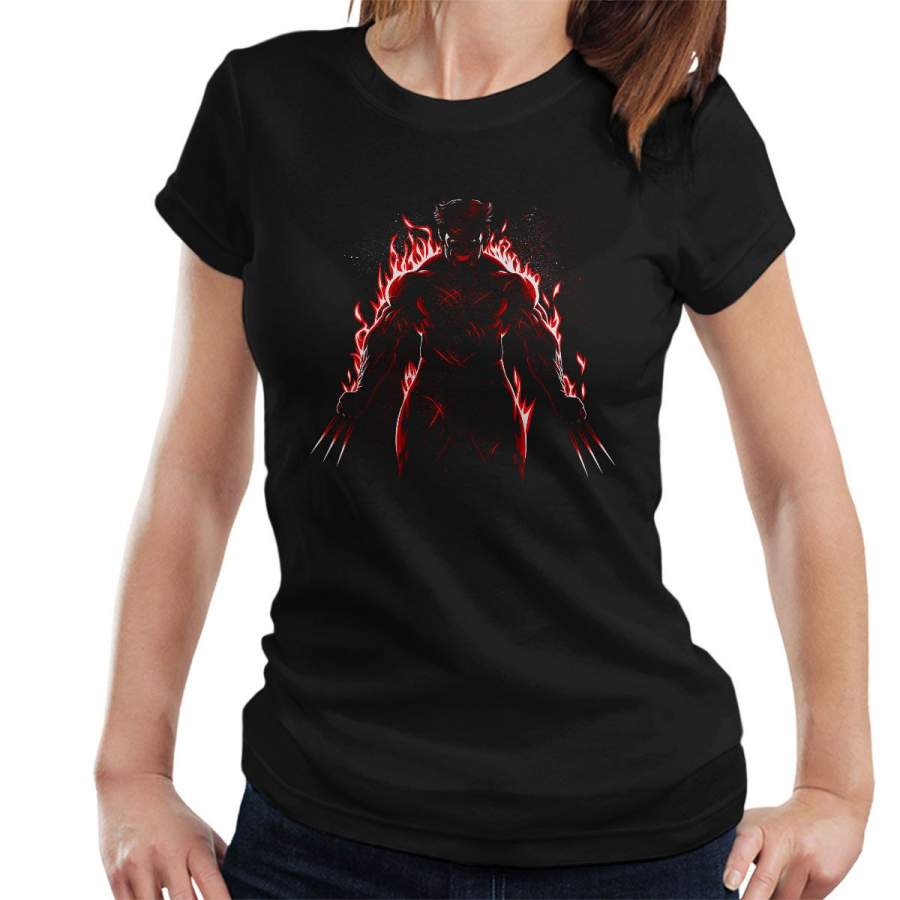 X Men Wolverine Logan Fire Women’s T-Shirt