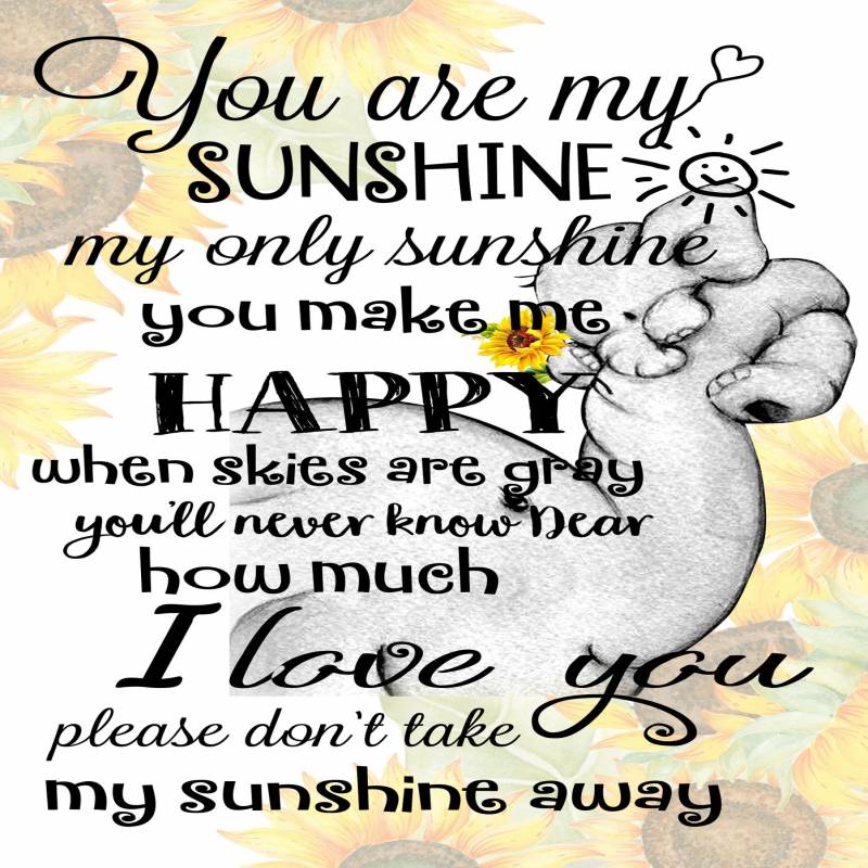 You Are My Sunshine Elephant Sunflower Poster