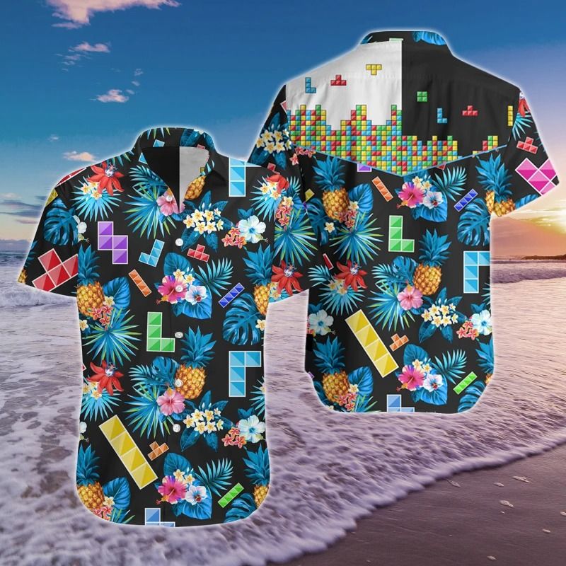 2THHGA-TETRIS GAME HAWAIIAN SHIRTS