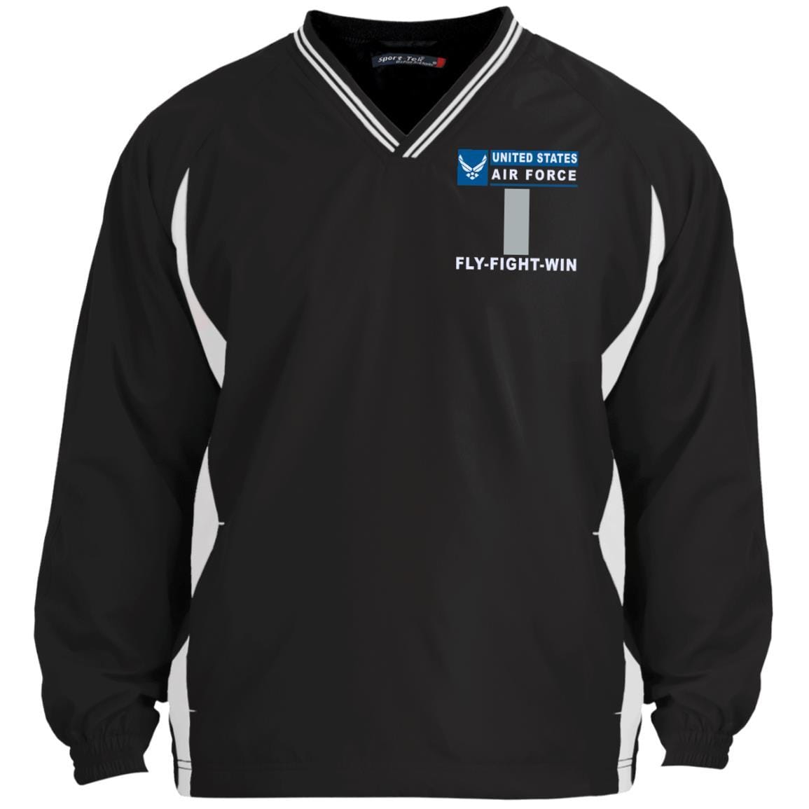 US Air Force O-2 First Lieutenant 1st L O2 Commissioned Officer- Fly Flight Win Sport-Tek Tipped V-Neck Windshirt
