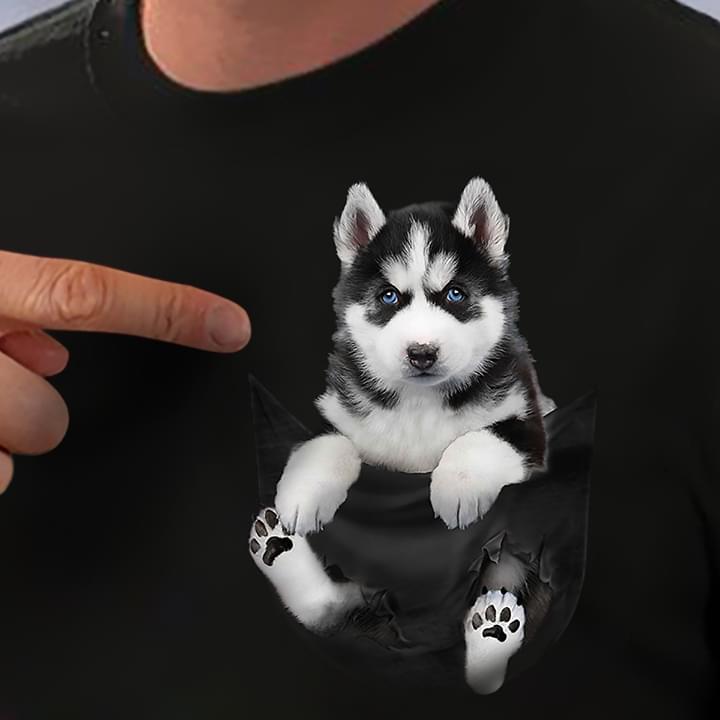 Husky In My Pocket Cute Dog For Dog Lover Standard Men T-shirt