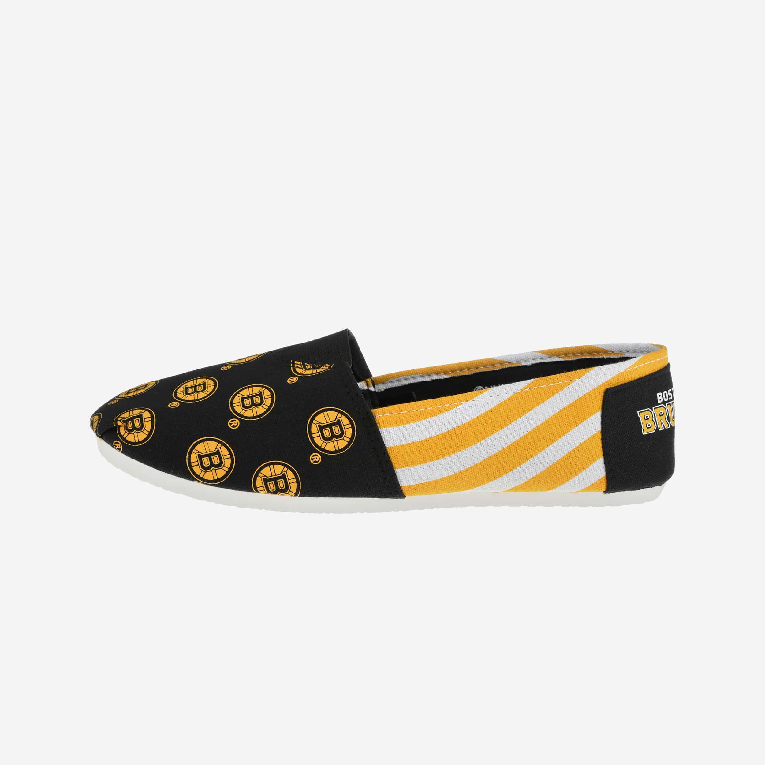 Boston Bruins Womens Stripe Canvas Shoe