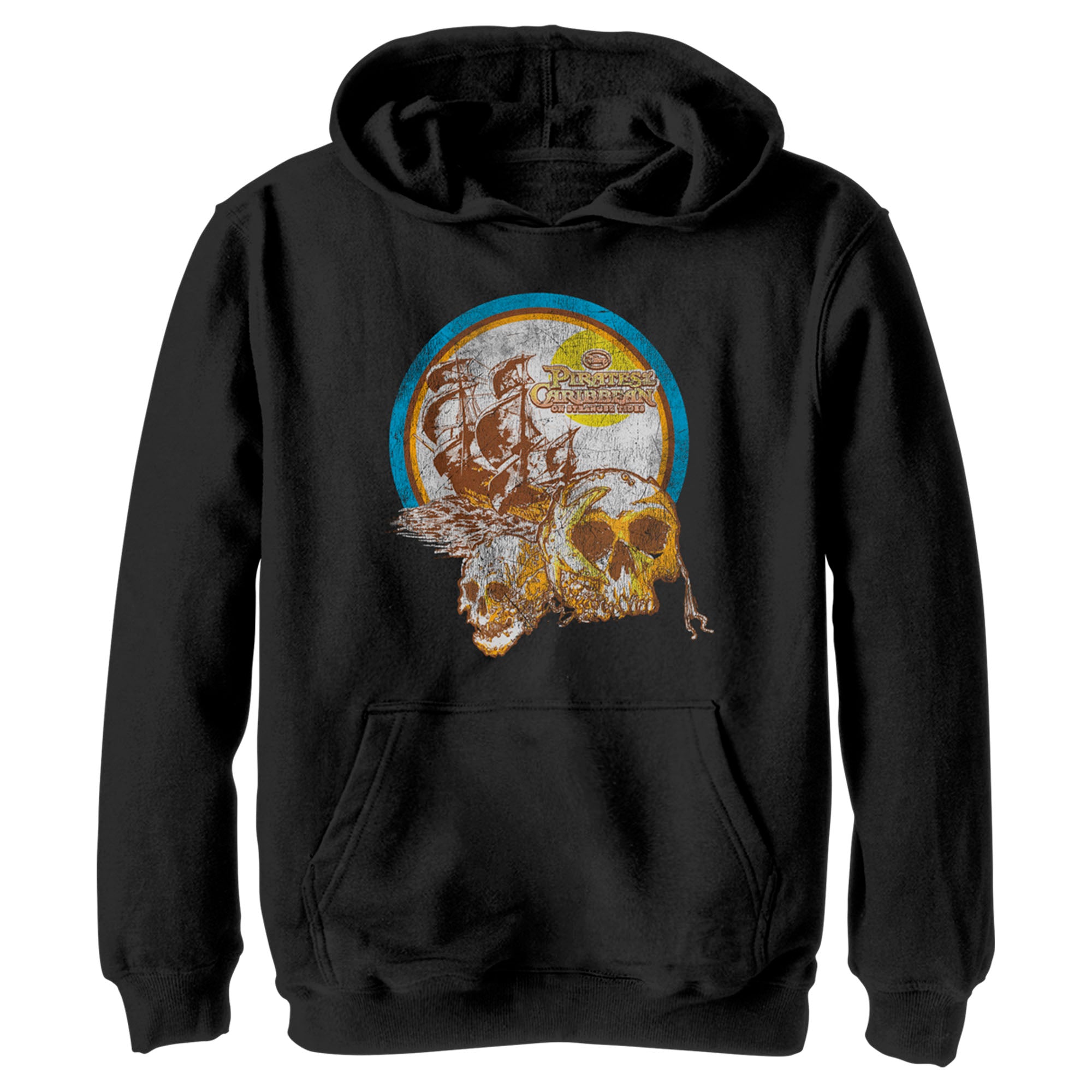 Boy’S Pirates Of The Caribbean: On Stranger Tides Distressed Skull Logo Pull Over Hoodie