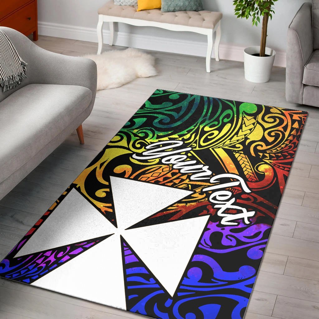 Wallis and Futuna Custom Personalised Area Rug – Rainbow Polynesian Pattern – BN11