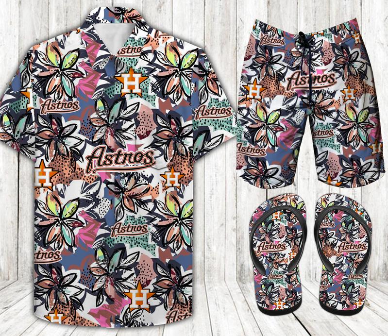 Houston Astros-Combo Hawaii Shirt, Shorts, Flip Flops-L00964