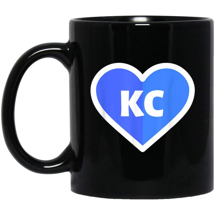 I Love KC Heart Royal Baby Blue Kansas City Fan Sports Gift Mug