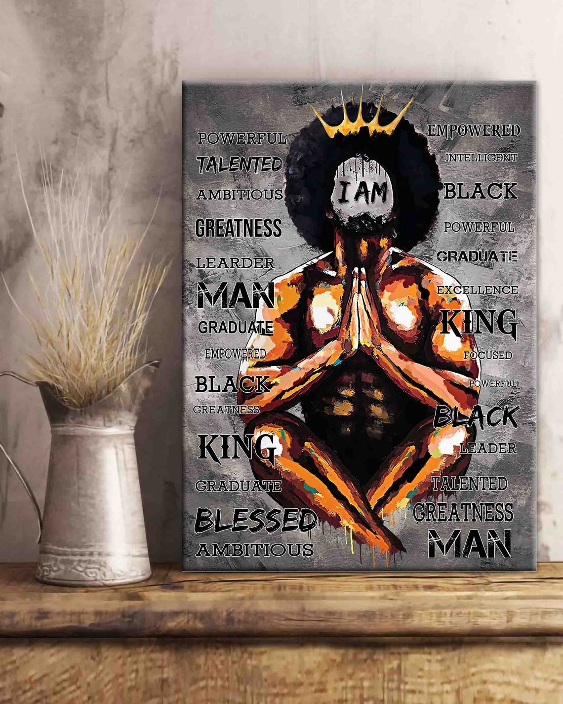 I Am Black King Canvas, Black Man Body Canvas And Poster,Canvas Prints,My Poster Wall