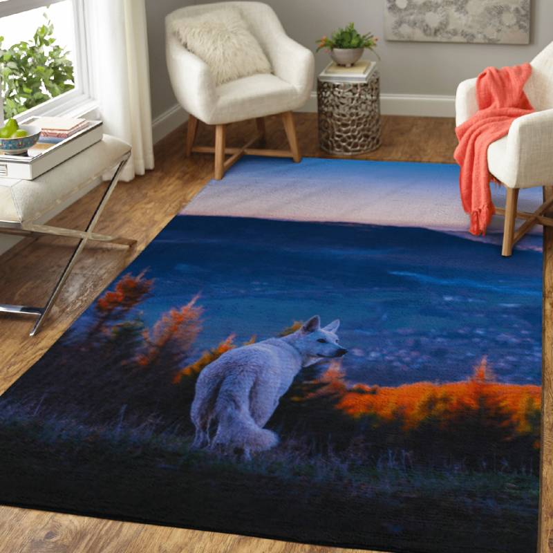 Wolf on hill – Animals Area Rug Carpet