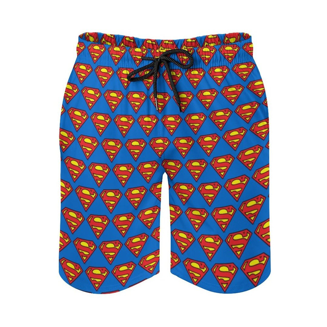 Superman S Shield Classic Logo Elegant Hawaii Shorts Summer Men Ha13696